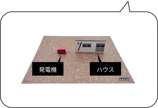 台紙と発電機＆ハウス