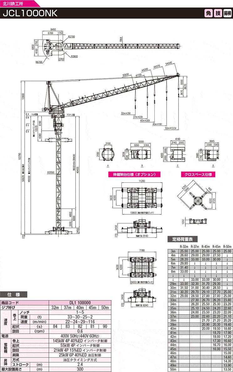 クライミングクレーン JCL1000NK