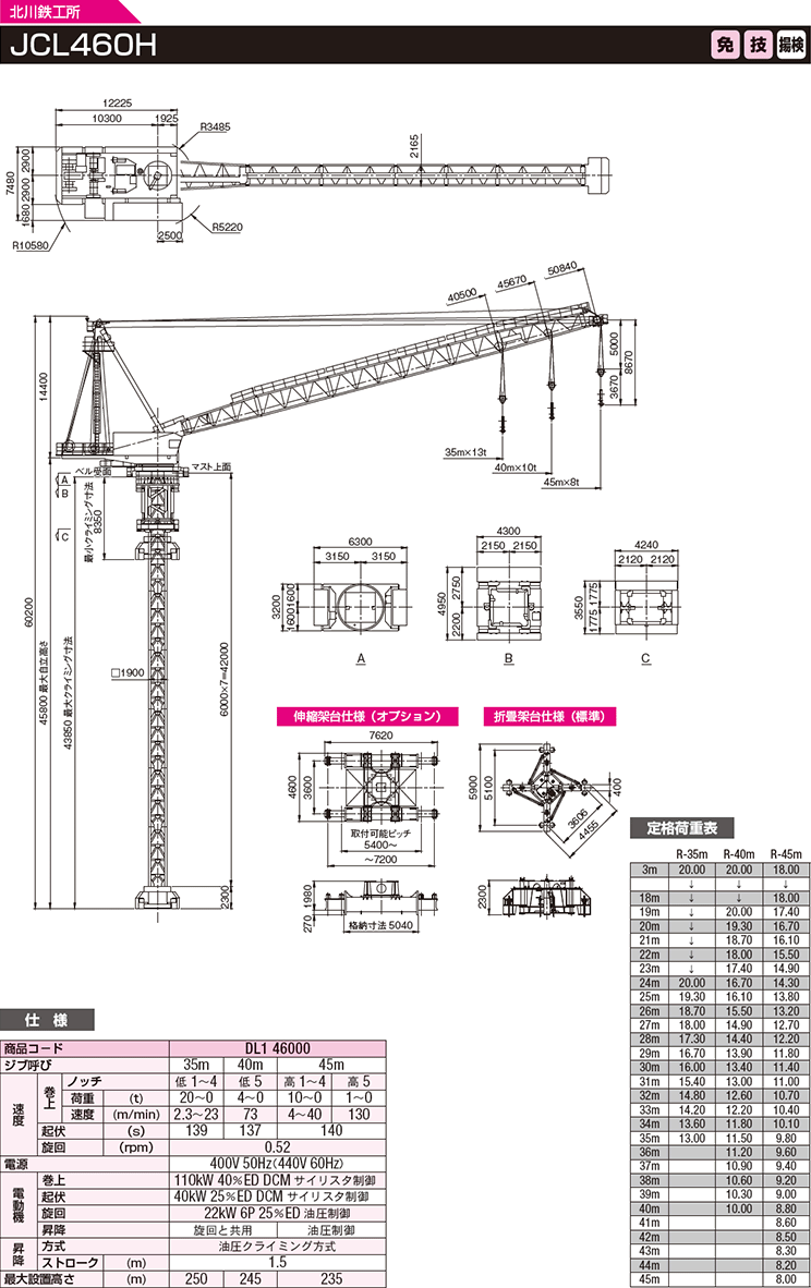 クライミングクレーン JCL460H