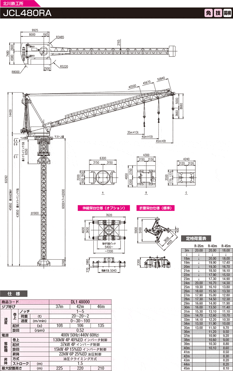 クライミングクレーン JCL480RA