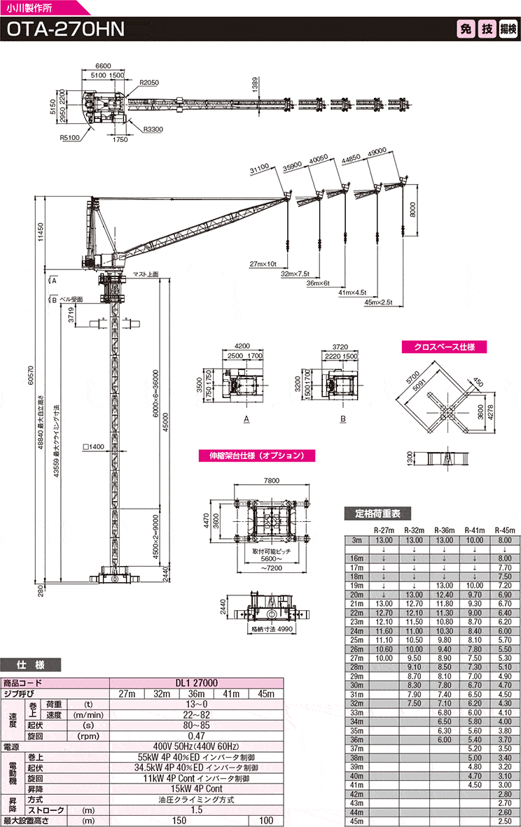クライミングクレーン OTA-270HN
