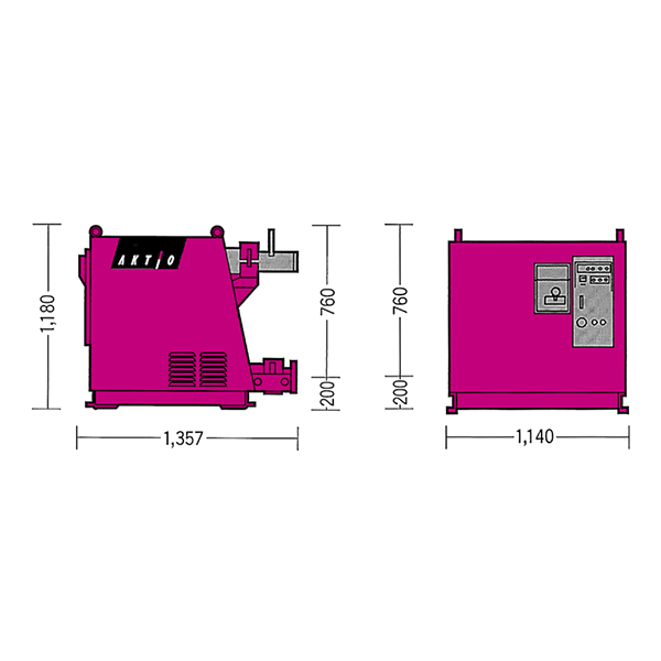 マッハバキューム　寸法図（F5A 15020）