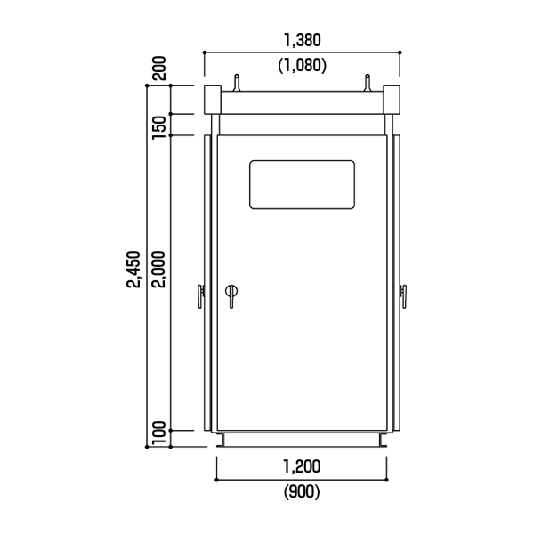 標準連結式キュービクル　正面図