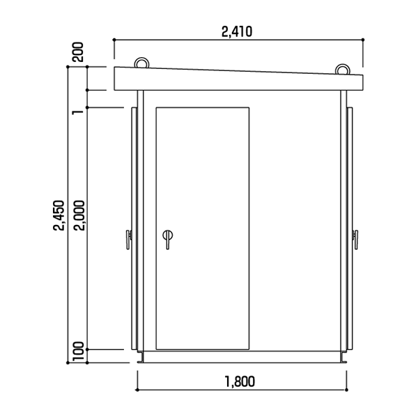 標準連結式キュービクル　側面図