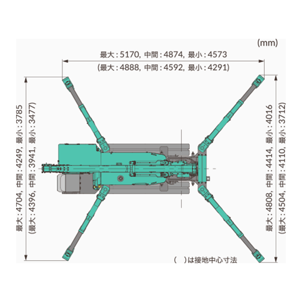 カニクレーン（分解仕様）　寸法図