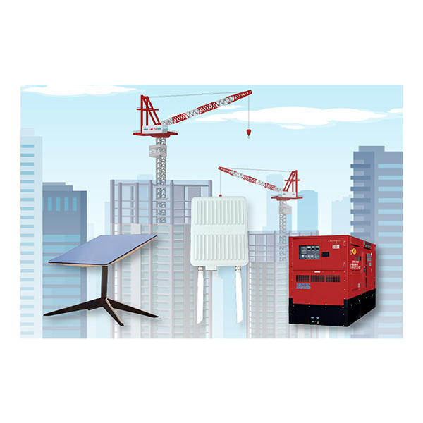 Starlink Business（スターリンクビジネス）レンタルサービス　導入イメージ：携帯回線が届かないビル高層階で発電機やWi-Fiルーターと組み合わせて