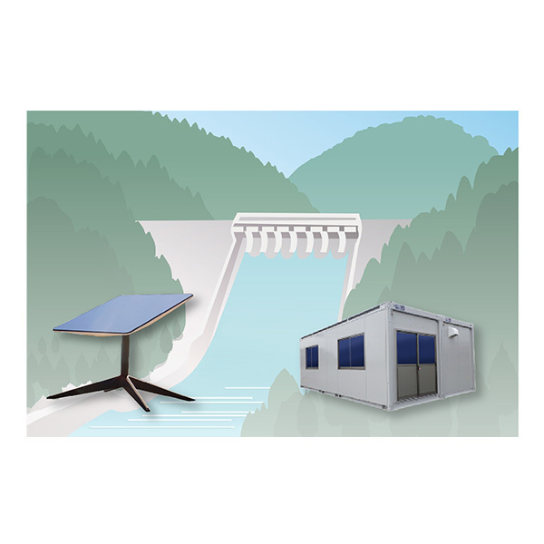 Starlink Business（スターリンクビジネス）レンタルサービス　導入イメージ：ダム現場で仮設ハウスのネット回線として