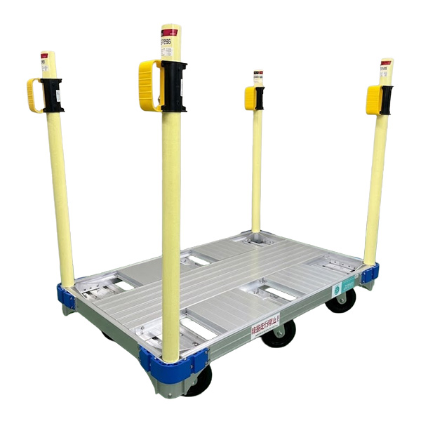 消音平台車 フラットサイキャリー　手すり（オプション）使用時