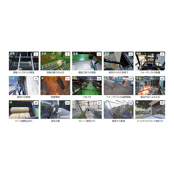 安全教育用VRシステム 3軸VRシミュレータ　VRコンテンツ例