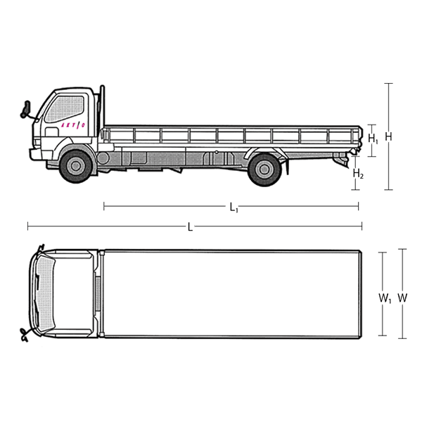 トラック 4t 荷台 寸法