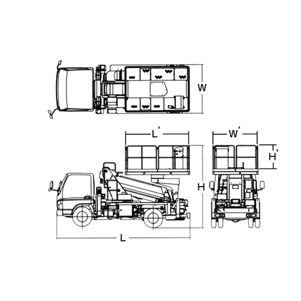 トラック式 スーパーデッキローラージャッキ仕様　寸法図