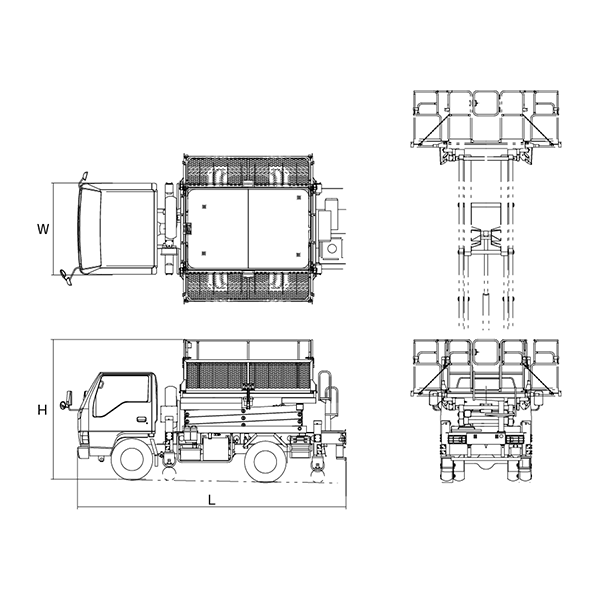 トンネル点検車　寸法図