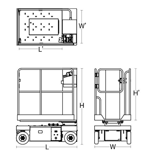 自走式ポスト型ホイール　寸法図