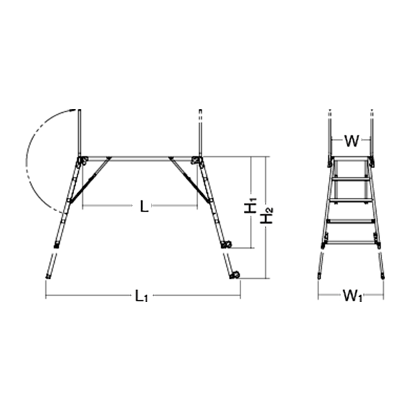 可搬式作業台　寸法図